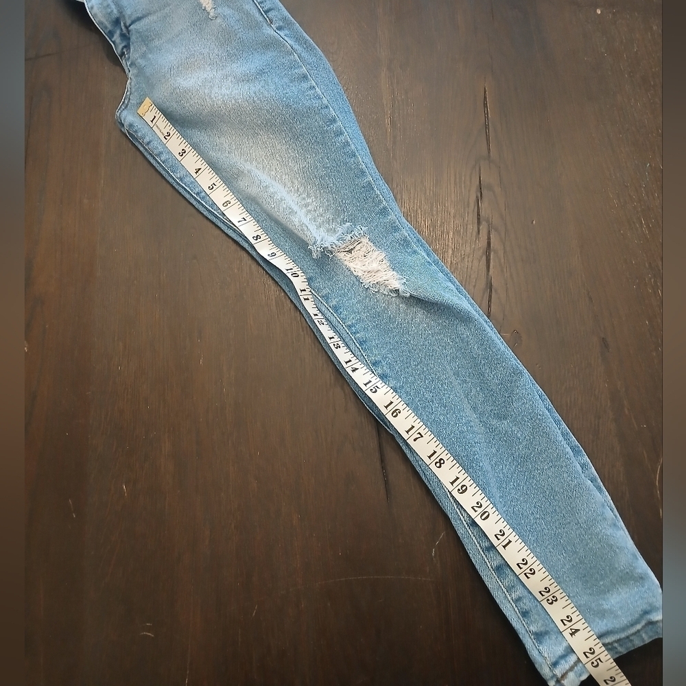 Distressed Women’s High Rise Light Blue Ankle Skinny Jeans STS BLUE Size: 25 - Picture 8 of 8
